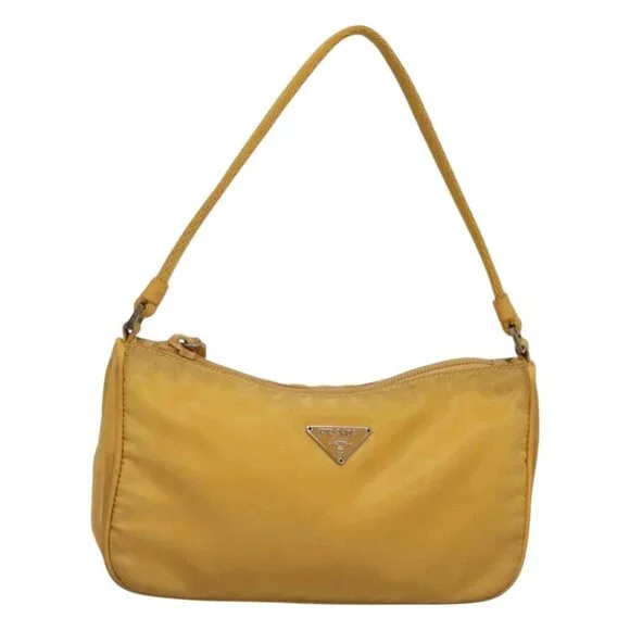 PRADA Accessory Pouch Nylon Yellow Auth 117775 - Picture 1 of 16
